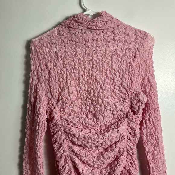 NWT Free People Day and Night Pink Lace Long Sleeve Bodysuit Small - Picture 8 of 12